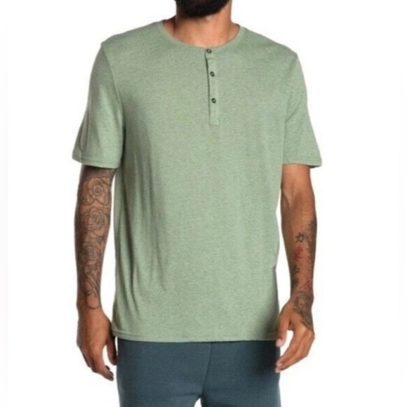 Threads 4 Thought Triblend Short Sleeve Henley T-Shirt Cactus Size XL NWT - Picture 1 of 3